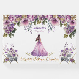 Livro De Visitas Quinceañera Guest Book Lilac
