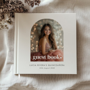 Livro De Visitas Quinceañera, Moderna Minimalista, Arranjou Foto