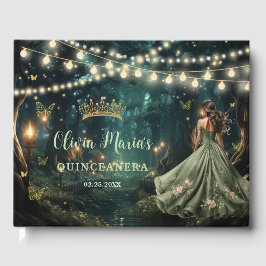 Livro De Visitas Quinceanera Verde Sage Encantada