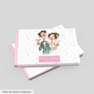 Livro De Visitas Quirky Wedky Guest Book Funny Casal Watercolor
