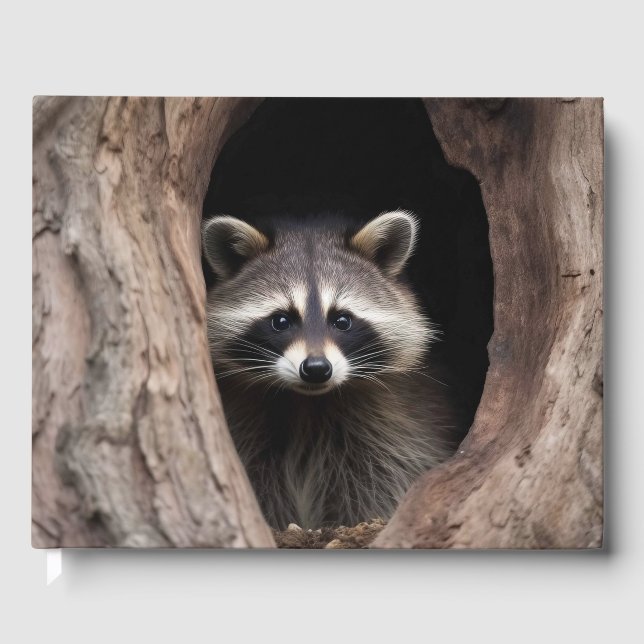 Livro De Visitas Racoon na Caverna das Árvores (Frente)