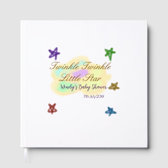 Livro De Visitas Rainbow clouds twinkle Twinkle Little Star baby (Frente)