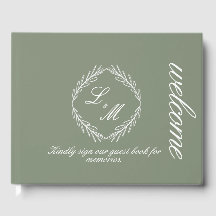Ramo de Letra de Monograma Casamento Verde Sage