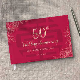 Livro De Visitas Ranunculus Aniversário de Casamento Chinês