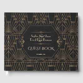 Livro De Visitas Real Dourado Excelente Negro Gatsby 20s Planner de