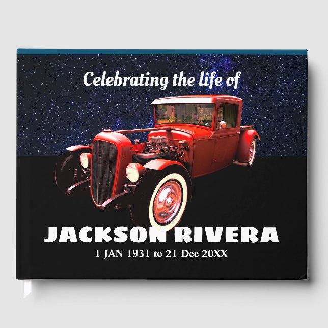 Livro De Visitas Red 1930 Street Rod Celebration of Life (Frente)