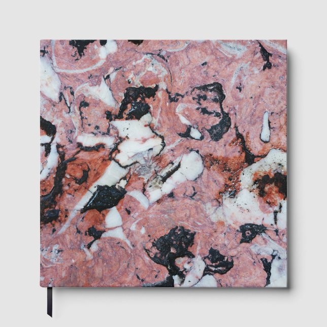 Livro De Visitas Red and Black Brecciated Marble Stone Texture with (Frente)