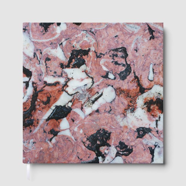 Livro De Visitas Red and Black Brecciated Marble Stone Texture with (Frente)