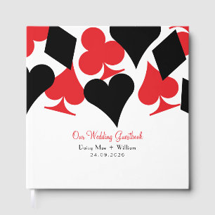 Livro De Visitas Red and Black Card combina com o casamento de Las 