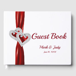 Livro De Visitas Red Diamond Hearding Guestbook