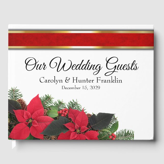 Livro De Visitas Red Poinsettia Wedding (Frente)