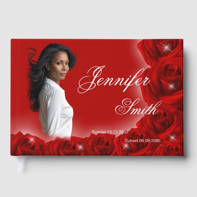 Livro De Visitas Red Roses Memorial Guest Book (Frente)