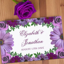 Livro De Visitas Regal Purple Floral Wedding