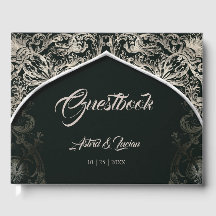 Regal Silver Flourish Hunter Green Wedding