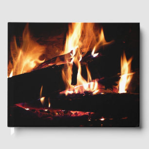 Livro De Visitas Registros na fotografia de fogo quente da Lareira