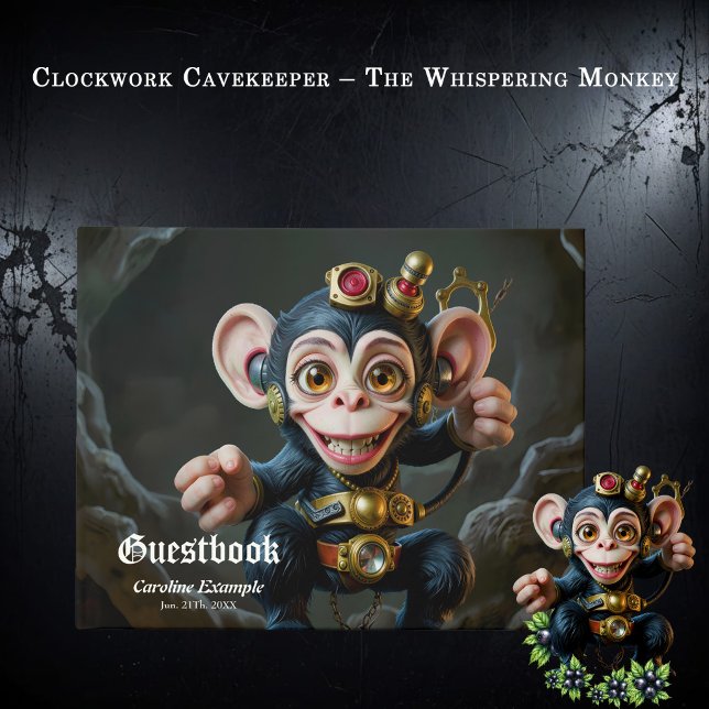 Livro De Visitas Relógio Guardião da Caverna – O Macaco Sussurrante (Criador carregado)