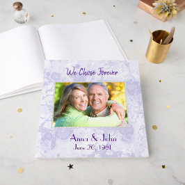 Livro De Visitas Renovação de Voto de Casamento com Moldura de Péro