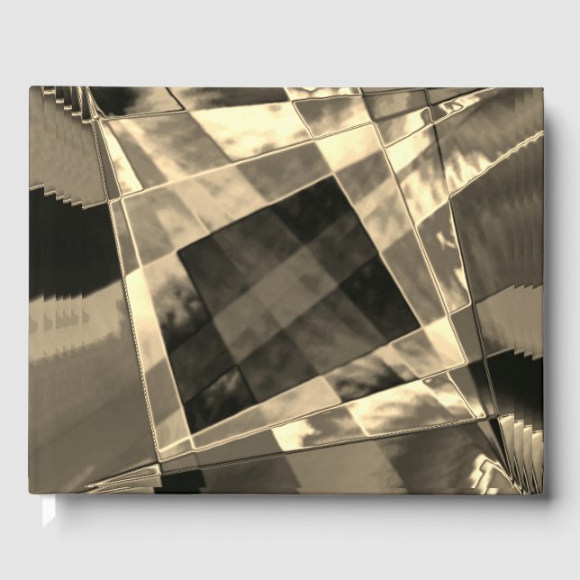 Livro De Visitas Retângulos inclinados em tons de madeira ou bege? (Frente)