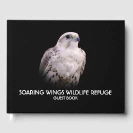 Livro De Visitas Retrato Vignetado de Falcão de Saker Inquisitivo