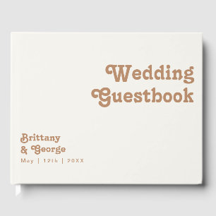 Livro De Visitas Retro Beach Guestbook de Casamento de Marfim