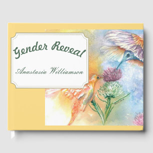 LIVRO DE VISITAS REVELAÇÃO DO GÊNERO DE HUMMINGBIRDS COLORIDA