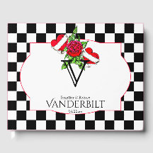 Rockabilly Hearts Rosa Wedding Guest Book