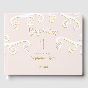 Livro De Visitas Rolos do baptismo no rosa e no ouro