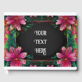 Livro De Visitas Romance Brilhante: Um Tema De Casamento Floral De