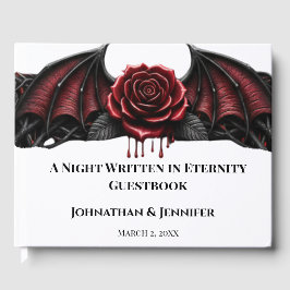 Livro De Visitas Romance Obscura de Casamento Gótico de Vampiro de