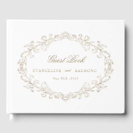 Livro De Visitas Romantic Baroque Ornate Frame Wedding