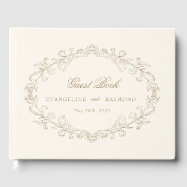 Livro De Visitas Romantic Baroque Ornate Frame Wedding