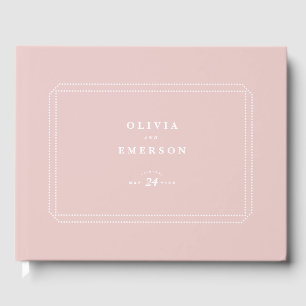 Livro De Visitas Rosa clássico do Guestbook do casamento