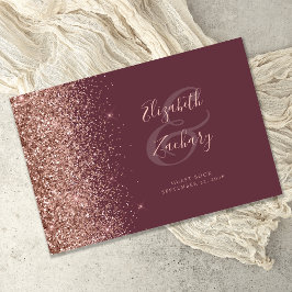 Livro De Visitas Rosa Dourada Moderno em Glitter Script