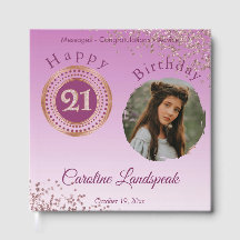Rosa Dourado Brilho Foto Personalizada Aniversário
