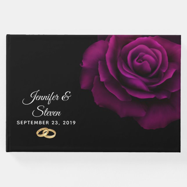 Livro De Visitas Rosa Flor Roxa-Roja Gótica (Frente)
