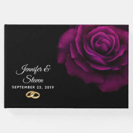 Livro De Visitas Rosa Flor Roxa-Rosa Púrpura Gótica