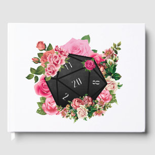Livro De Visitas Rosa Floral D20 Tabletop RPG Dice