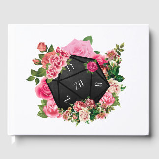 Livro De Visitas Rosa Floral D20 Tabletop RPG Dice