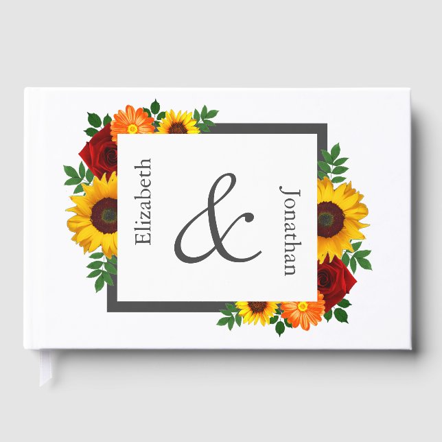 Livro De Visitas Rosa Floral Sunset (Frente)