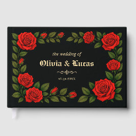 Livro De Visitas Rosa Gothic Wedding Guest Book