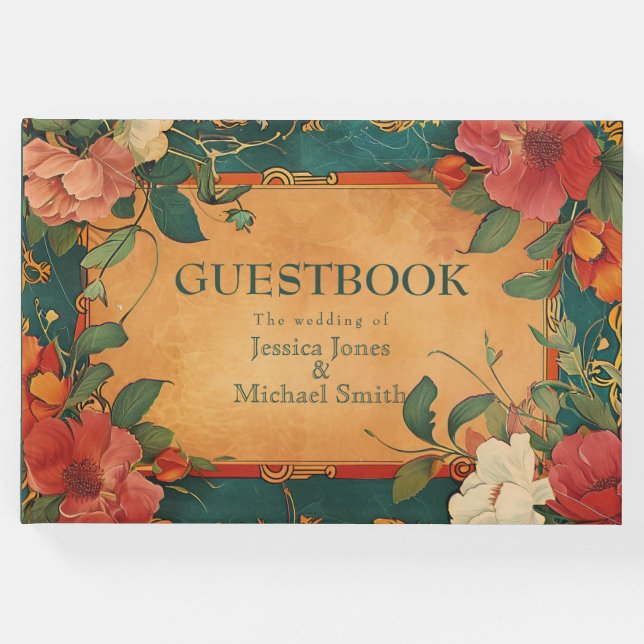 Livro De Visitas 🌹 Rosa Romance: Art Nouveau Splendor (Frente)