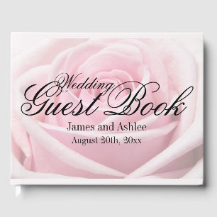 Livro De Visitas Rosa rosa pálido casamento personalizado do verã
