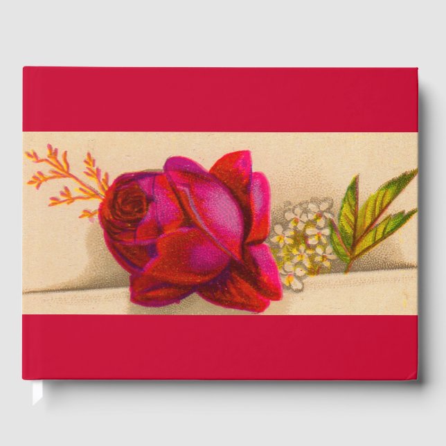 Livro De Visitas Rosa vermelha vitoriana (Frente)