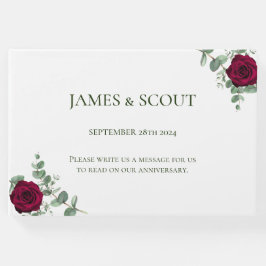 Livro De Visitas Rosa vermelha Wedding