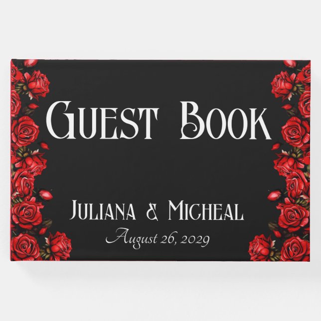 Livro De Visitas Rosa vermelha Wedding (Frente)