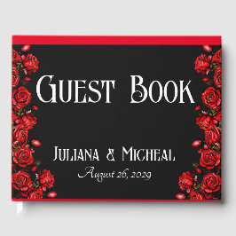 Livro De Visitas Rosa vermelha Wedding