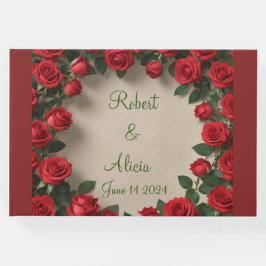 Livro De Visitas Rosa vermelha Wedding