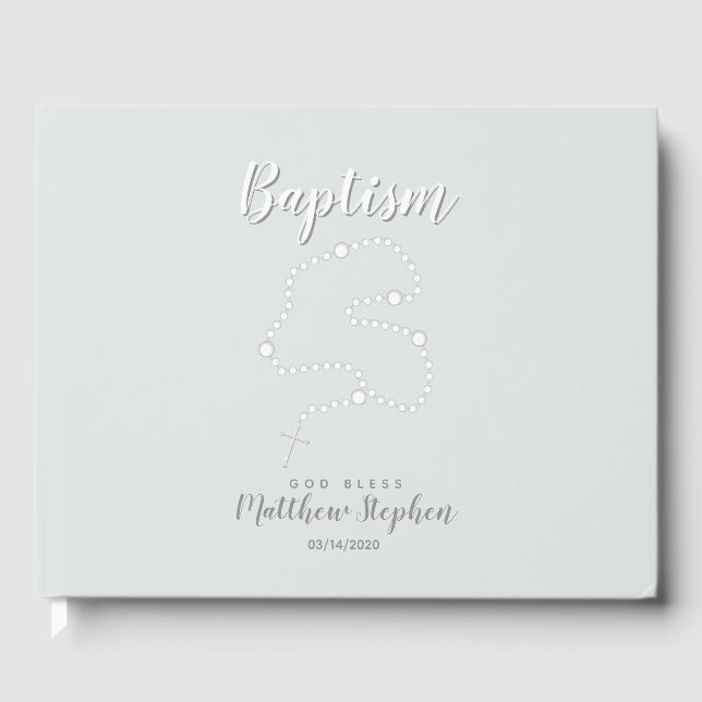 Livro De Visitas Rosário Batismo no Azul Pó (Frente)