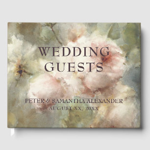 Livro De Visitas Rosas Antigos Elegantes Moles Cor de Água Rosa Flo