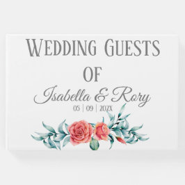 Livro De Visitas Rosas bonito e Casamento com Buquês Eucalyptus
